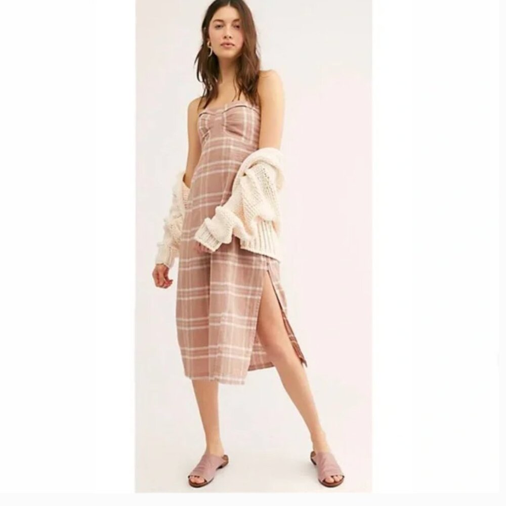 NWT Free People Life Like This Strapless Dress Cotton - Picture 3 of 8